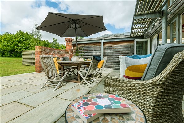 Outdoor living at the norfolk Eco Barn